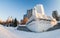 Monument Boat at the city embankment in Samara, Russia