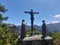 Monument with cross Mount Monserrate Bogota Colombia