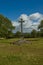 Monument with crucifix in the countryside