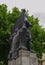 Monument of famous German composer Johann Sebastian Bach near St Thomas Church Thomaskirche in Leipzig, Germany.  View from back