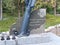 Monument, granite inscription in Russian - `Russian volunteers heroically fallen in the battles for Donbass.`
