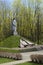 Monument `Grieving Mother` on a bulk mound.