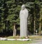 Monument `Grieving mother`, Southern cemetery, St. Petersburg, Russia, September 2019