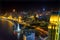 Monument Heroes Bund Skyscrapers Night Lights Shanghai China