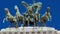 Monument with horses on top of Palace of Justice Palazzo di Giustizia timelapse