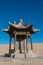 Monument of Jiayuguan Pass, west end of Great Wall (UNESCO World Heritage Site) in Jiayuguan, Gansu, China.