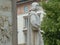 Monument of Leonardo da Vinci with a statue of a young disciple to Milan in Italy.