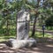 Monument with Lettering of engl. `Heritage of Japan` in Amanohashidate Park. Miyazu, Japan, Asia.
