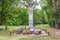 Monument memorial symbol obelisk in the city of Abinsk Russia to Marines who died fighting with the Nazis and buried in this place