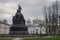 The monument Millennium of Russia with St. Sophia cathedral at