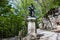 Monument monk at the sanctuary of La Verna. Italy.