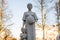 Monument of pregnant mother in the park