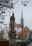 Monument of Saint Hedwig on Tumski bridge. Wroclaw