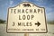 A monument sign from 1955 showing the Tehachapi Train Loop near Tehachapi California is the historic location of the Southern