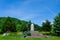 Monument with staircase in the mountains