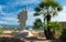 The monument of stone contour Corsica island near Ajaccio.