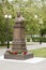 Monument of tatar poet, hero of the Soviet Union Musa Mostafa Dzhalil, 1906-1944. Spring.