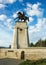 Monument of Tatishchev on the banks of the Volga river at Togliatti, Russia