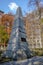 Monument to Benjamin Franklin in the Granary Burying Ground cemetery - Boston, Massachusetts, USA