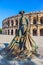 Monument to bullfighter before the amphitheater