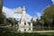 The monument to Cervantes on Plaza de Espana with sculptures of Don Quixote and Sancho Panza. Madrid, Spain