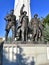 Monument to countries of anti-Hitler coalition - statue of soldiers of armies of USSR, USA, France, UK