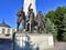 Monument to countries of anti-Hitler coalition - statue of soldiers of armies of USSR, USA, France, UK