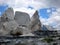 Monument to Edith Durham at Theth, Northern Albania, with the Albanian Alps in the background