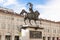 Monument to Emanuele Filiberto in piazza San Carlo. Turin, Italy.