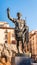 Monument to the Emperor Octavian Augustus - the founder of Zaragoza, Spain. Close-up. Vertical.