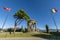 The monument to the fallen of all wars in the historic center of Poppi, Arezzo, Italy, on a sunny day