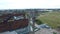 Monument to the Fallen Shipyard Workers of 1970, GdaÅ„sk, Poland, 07 2016, AERIAL FOOTAGE