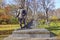 The monument to the famous airman Ivan Kozhedub installed in Kyiv on the Alley of Glory in the Park of Eternal Glory.