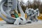 Monument to firefighters who participated in liquidation of consequences of accident at Chernobyl nuclear power plant