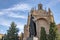 Monument to Francisco de Vitoria in front of the facade of the convent of Salan Esteban