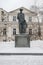 Monument to Fridtjof Nansen in Moscow on a winter day.
