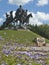 Monument to heroes of liberation war against sky background, Zhovti Vody