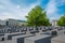 Monument to the Holocaust of Jews in Berlin. Columns of various heights