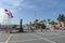 Monument to Kemal Ataturk `Peace to Homes, World Peace` on the square of the city of Marmaris