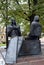 Monument to Lazdin Peled, Sisters-Writers of Sofia and Maria Ivanauskaite in Vilnius.