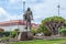 Monument to Mencey Bencomo near the Dracaena draco in La Laguna town