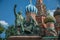 The Monument to Minin and Pozharsky n front of Saint Basil\'s Cathedral