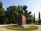 Monument to Montenegro`s king Nikola I in the center of Podgorica. Sunny summer view.