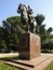 Monument to Montenegro`s king Nikola I in the center of Podgorica. Sunny summer view.