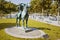 Monument to naked horseman in park Casino Baden