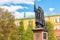 Monument to Patriarch Hermogenes in Alexander garden in Moscow.