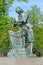 Monument to Peter 1, building the first wooden ship on the Admiralty embankment in St. Petersburg