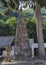 Monument to the Pilgrim, a tribute to the pilgrims who pass through the town Triacastela in the Camino de Santiago, Spain.