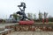 Monument to Prometheus near Chernobyl nuclear power plant in exclusion zone, Pripyat, Ukraine