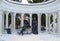 Monument to Pushkin. Pushkin is sitting on a bench.